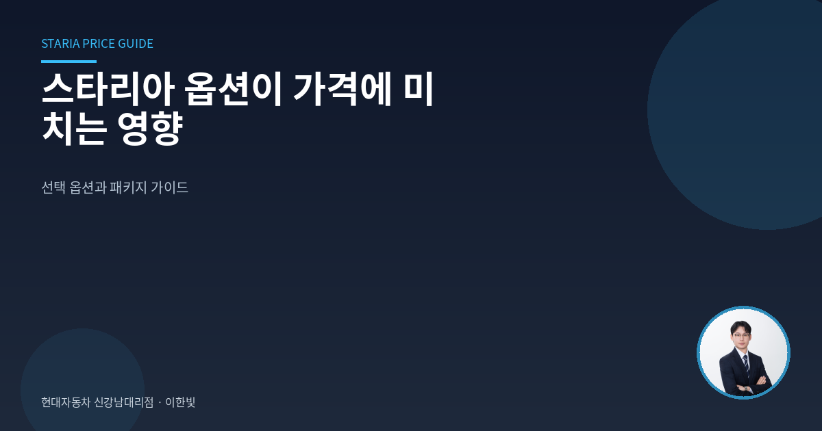 스타리아 옵션이 가격에 미치는 영향